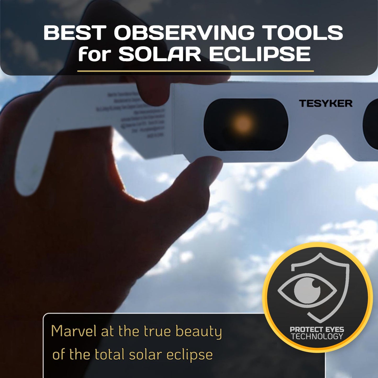 Paper Solar Eclipse Glasses , CE and ISO 12312-2:2015  Certified Safe Shades for Direct Sun Viewing (Purple Star Style)