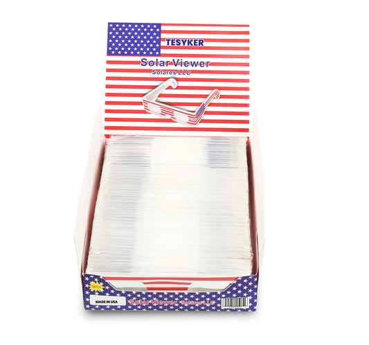 100 Packs Solar Eclipse Glasses - Paper Solar Eclipse Glasses CE and ISO Certified Safe Shades for Direct Sun Viewing - Made in the USA