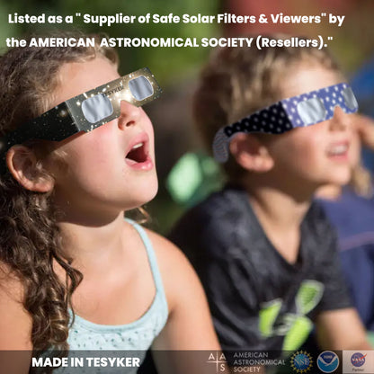 6 Packs Solar Eclipse Glasses - Paper Solar Eclipse Glasses CE and ISO Certified Safe Shades for Direct Sun Viewing - NASA-APPROVED
